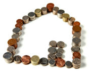 Coins representing sold house prices