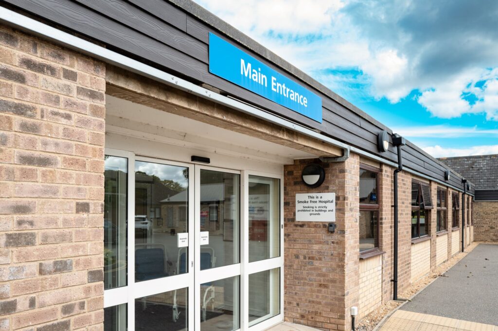 Main entrance of an outpatients hospital
