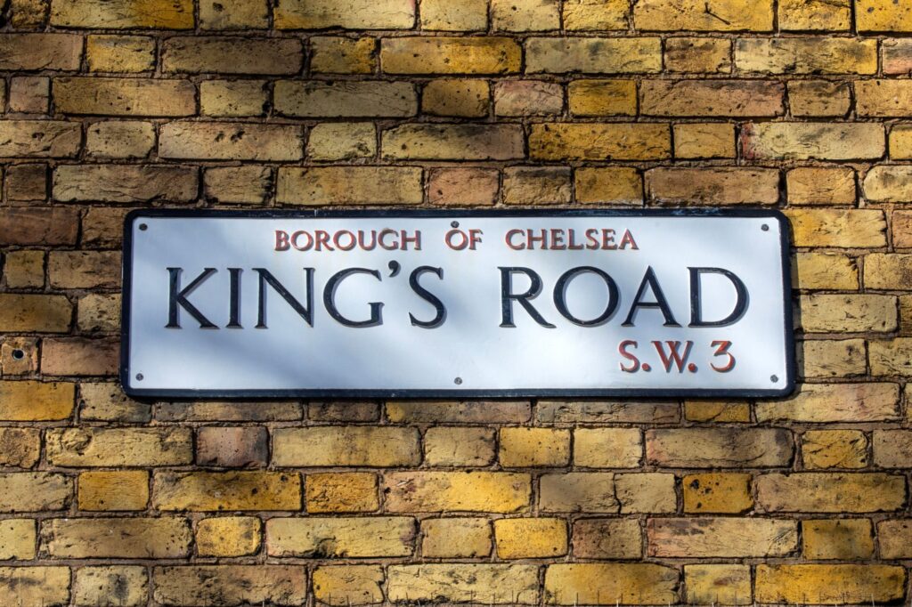Road sign for King's Road in Chelsea