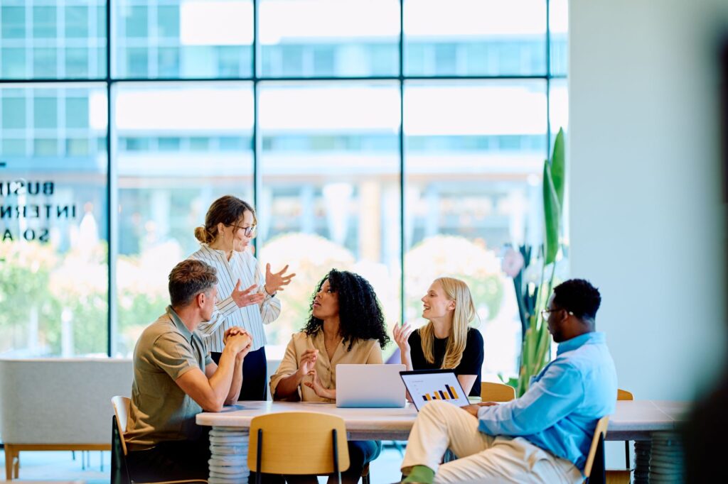 Colleagues in a meeting planning a project