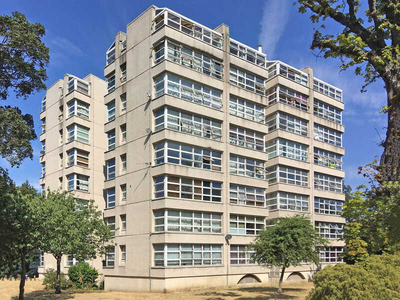 An 8-storey block of flats in Greenwich, south east London