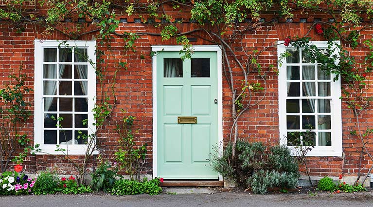 House with a green door