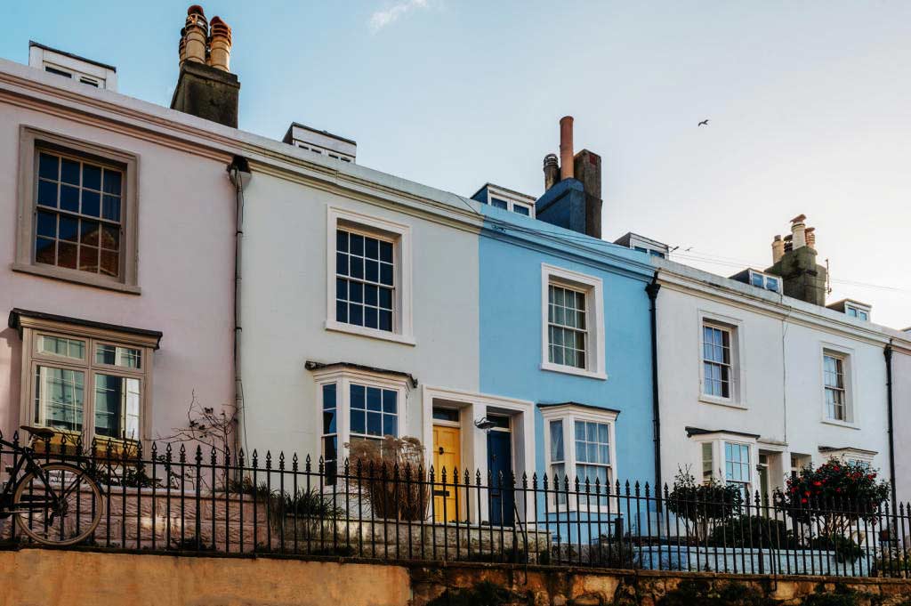 A row of terraced houses in Hastings