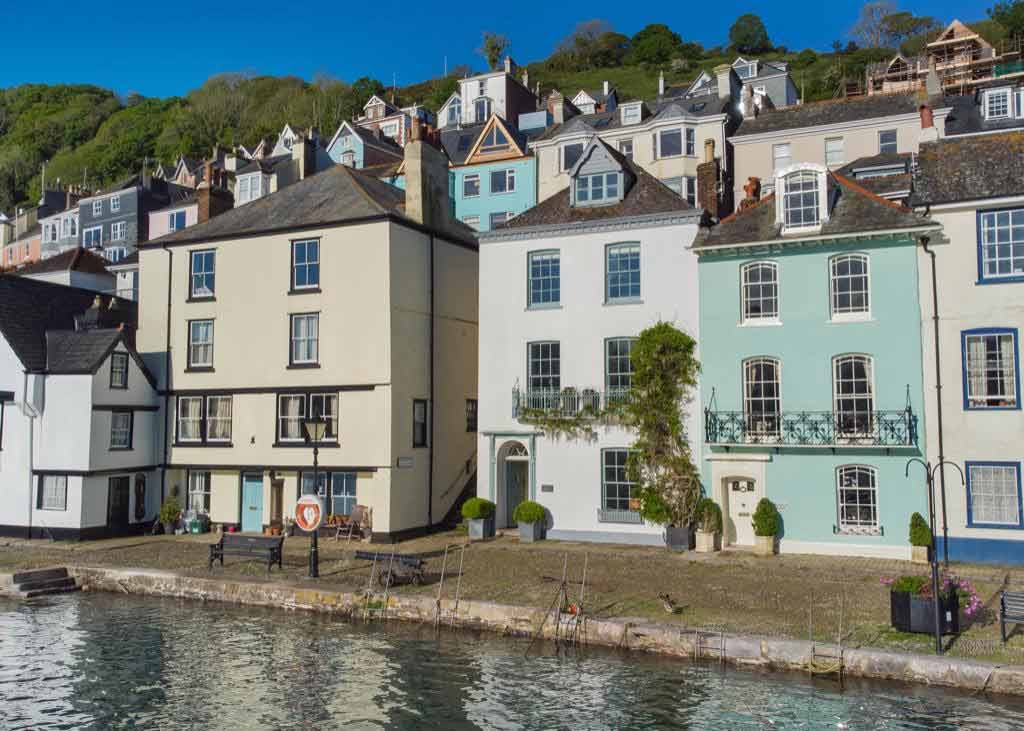 A row of waterside houses in Dartmouth
