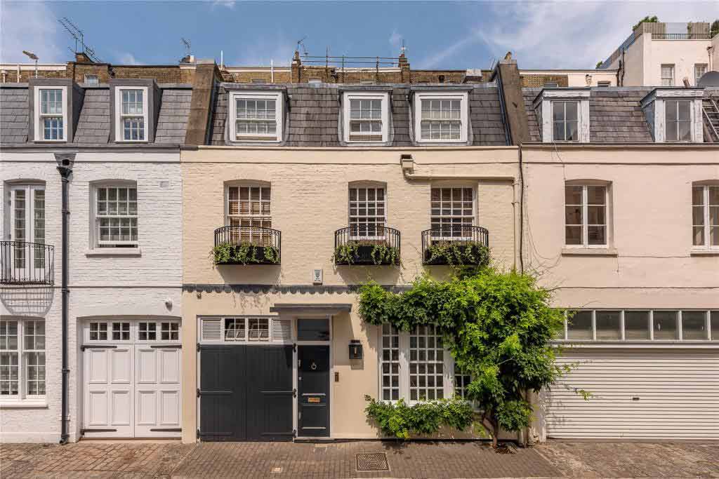 A row of mews houses in Belgravia