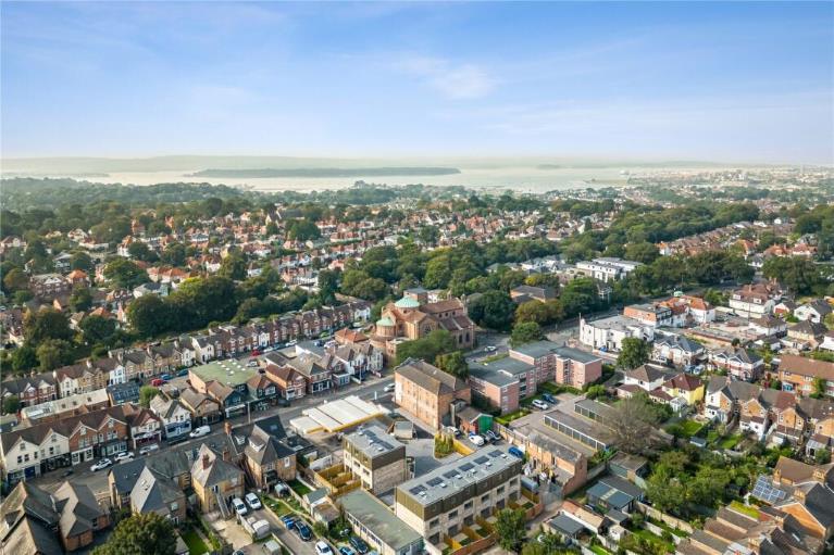 An aerial view of homes in Dorset