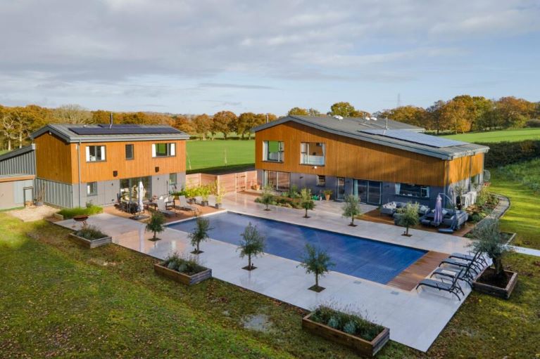 An eco home with a pool
