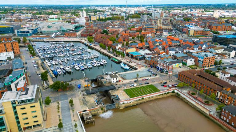 An aerial view of Hull