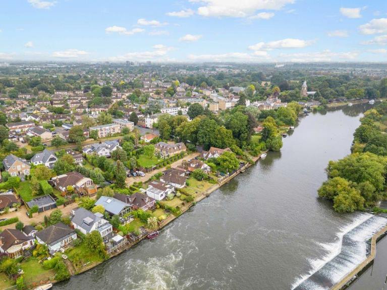 An aerial view of Sunbury-on-Thames