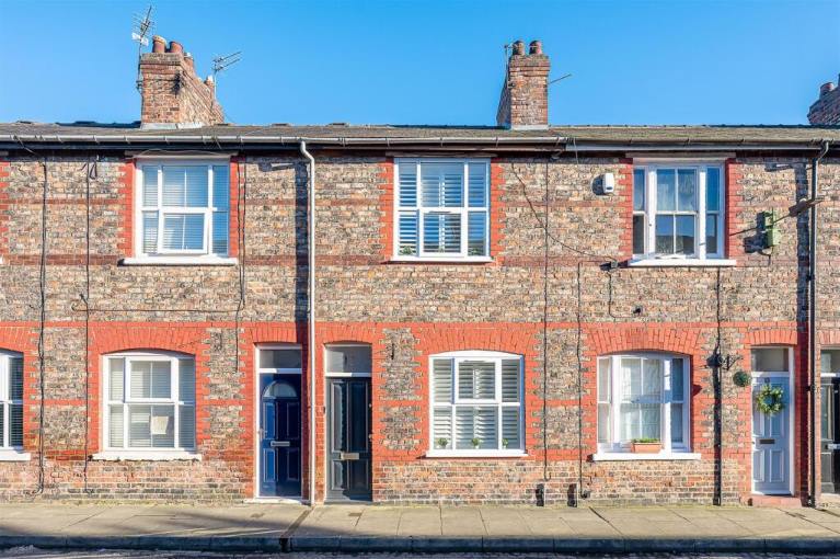 Terraced red brick houses in York