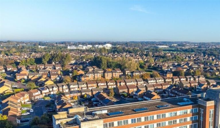 An aerial view of homes in Newcastle