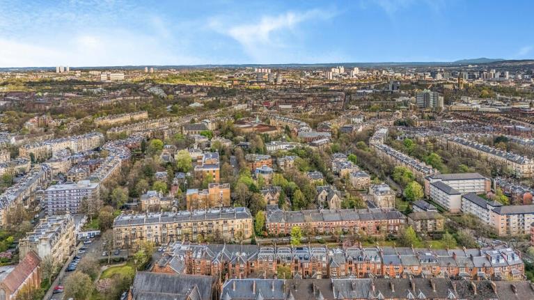 An aerial view of Glasgow
