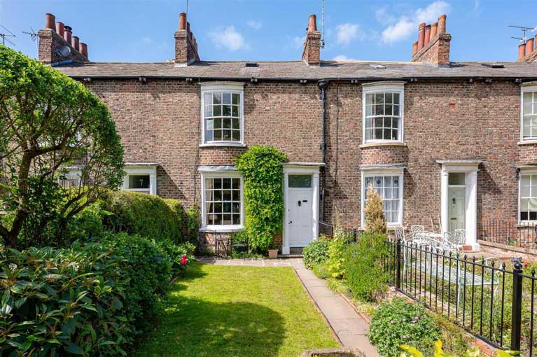 A row of terraced houses in York