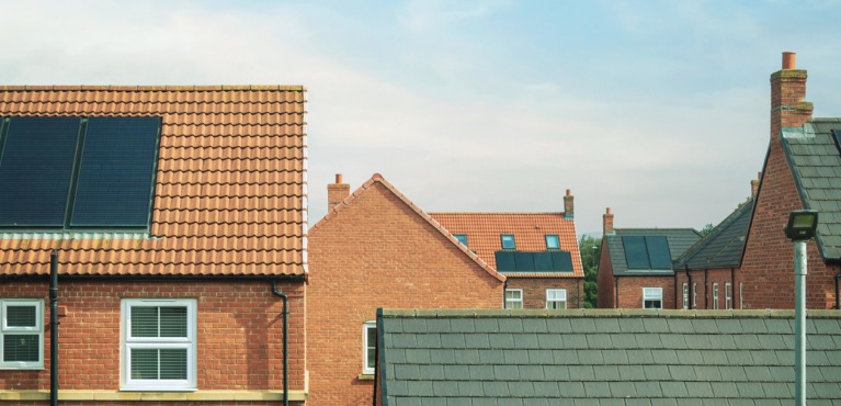 A house with solar panels