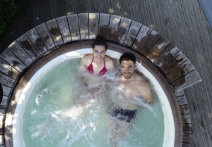 Couple in hot tub
