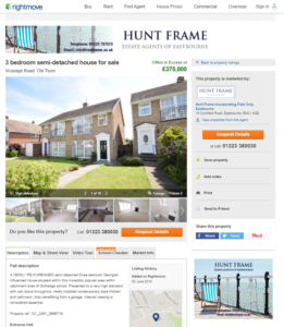 Hunt frame detail view banner and ad