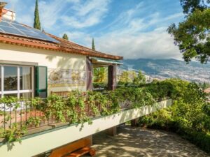 The side of a villa in Madeira, with fantastic views across the homes below